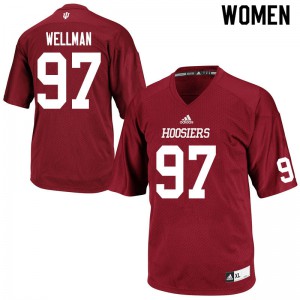 Women's Indiana Hoosiers Jake Wellman #97 Crimson NCAA Jersey 451748-827