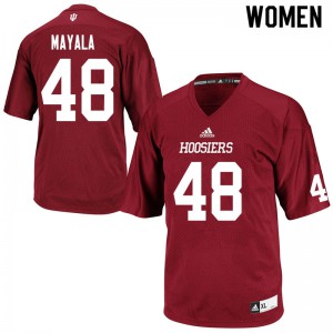 Women Indiana Hoosiers Jalen Mayala #48 Stitched Crimson Jersey 566830-168