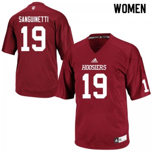 Womens Indiana Hoosiers Josh Sanguinetti #19 Player Crimson Jerseys 835903-127