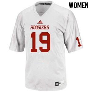 Women Indiana Hoosiers Josh Sanguinetti #19 White Football Jerseys 929956-784