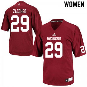 Women's Indiana Hoosiers Liam Zaccheo #29 College Crimson Jersey 764786-963