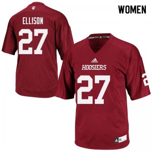 Women's Indiana Hoosiers Morgan Ellison #27 Crimson Official Jersey 668941-925