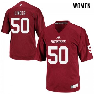Women's Indiana Hoosiers Nick Linder #50 Crimson Player Jerseys 258071-549