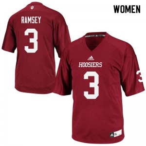 Women Indiana Hoosiers Peyton Ramsey #3 Stitch Crimson Jersey 363784-624