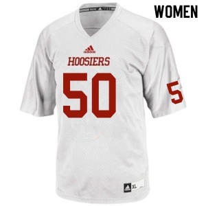 Womens Indiana Hoosiers Sio Nofoagatoto'a #50 White Football Jersey 354700-208