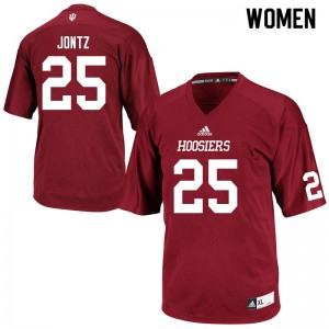 Womens Indiana Hoosiers Will Jontz #25 Crimson Official Jerseys 427133-185
