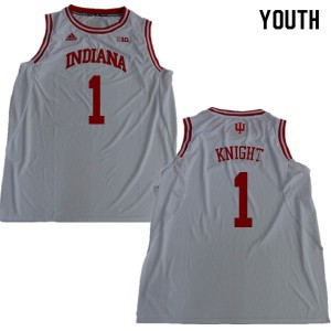 Youth Indiana Hoosiers Bob Knight #1 White College Jersey 432172-512