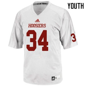 Youth Indiana Hoosiers Cam Jones #34 Stitch White Jersey 377197-720