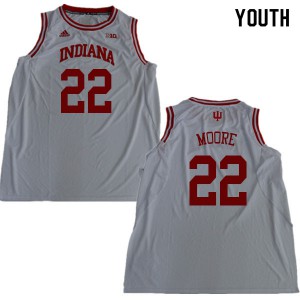 Youth Indiana Hoosiers Clifton Moore #22 White NCAA Jersey 950830-309