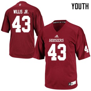 Youth Indiana Hoosiers Dameon Willis Jr. #43 Player Crimson Jerseys 894341-853