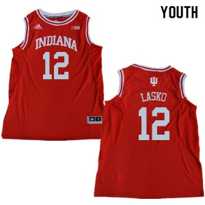 Youth Indiana Hoosiers Ethan Lasko #12 Official Red Jersey 263548-837