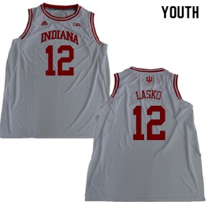 Youth Indiana Hoosiers Ethan Lasko #12 White Embroidery Jerseys 323306-938
