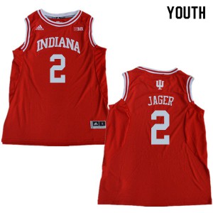Youth Indiana Hoosiers Johnny Jager #2 Official Red Jerseys 313873-288