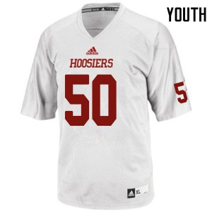 Youth Indiana Hoosiers Joshua Brown #50 Embroidery White Jerseys 223990-746