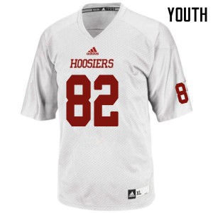 Youth Indiana Hoosiers Logan Justus #82 Official White Jersey 718539-455