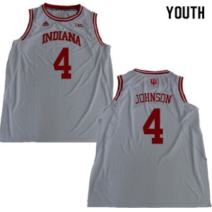 Youth Indiana Hoosiers Robert Johnson #4 White Embroidery Jersey 929916-991
