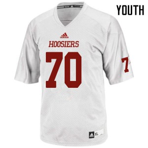Youth Indiana Hoosiers Zenden Dellinger #70 Stitched White Jersey 857200-833