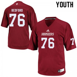 Youth Indiana Hoosiers Matthew Bedford #76 Crimson Embroidery Jersey 553363-406