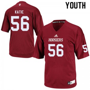 Youth Indiana Hoosiers Mike Katic #56 Embroidery Crimson Jerseys 237738-842