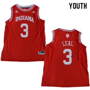 Youth Indiana Hoosiers Anthony Leal #3 Stitched Red Jerseys 564035-275