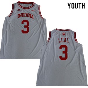 Youth Indiana Hoosiers Anthony Leal #3 College White Jerseys 568906-617