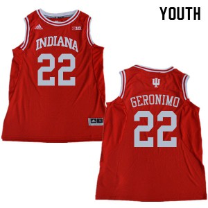 Youth Indiana Hoosiers Jordan Geronimo #22 Red Stitched Jerseys 779795-175