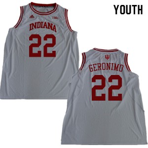 Youth Indiana Hoosiers Jordan Geronimo #22 Alumni White Jerseys 665169-258