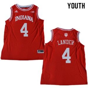 Youth Indiana Hoosiers Khristian Lander #4 Red Embroidery Jerseys 210765-123