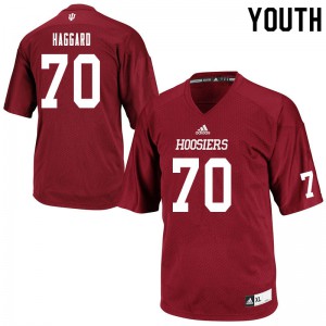 Youth Indiana Hoosiers Luke Haggard #70 College Crimson Jerseys 921739-837