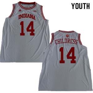 Youth Indiana Hoosiers Nathan Childress #14 Embroidery White Jerseys 588607-772