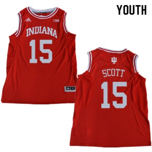 Youth Indiana Hoosiers Sebastien Scott #15 Red Stitched Jerseys 331037-136