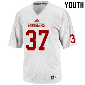 Youth Indiana Hoosiers Ty Wise #37 Stitched White Jersey 496236-650