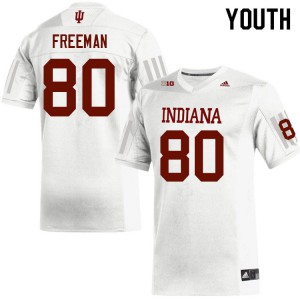 Youth Indiana Hoosiers Chris Freeman #80 White Embroidery Jersey 504627-469