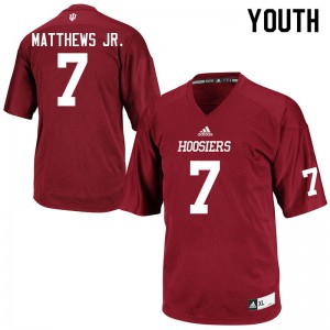Youth Indiana Hoosiers D.J. Matthews Jr. #7 NCAA Crimson Jerseys 919131-681