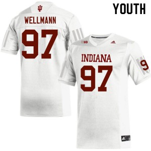 Youth Indiana Hoosiers Jake Wellmann #97 Football White Jerseys 723538-934