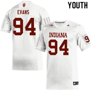 Youth Indiana Hoosiers James Evans #94 Football White Jersey 149913-456