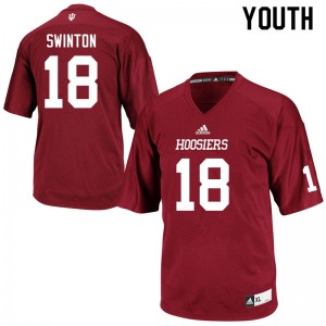 Youth Indiana Hoosiers Javon Swinton #18 Stitch Crimson Jerseys 866493-162