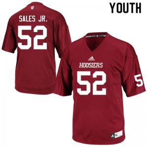 Youth Indiana Hoosiers Joshua Sales Jr. #52 NCAA Crimson Jerseys 657743-616