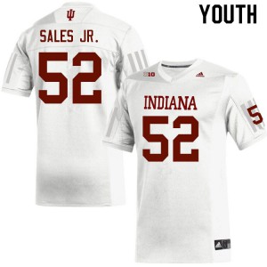 Youth Indiana Hoosiers Joshua Sales Jr. #52 White Stitch Jersey 154628-148