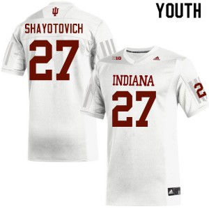 Youth Indiana Hoosiers Luke Shayotovich #27 White Football Jersey 988092-116