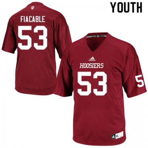 Youth Indiana Hoosiers Vinny Fiacable #53 Official Crimson Jerseys 834441-770