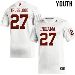 Youth Indiana Hoosiers Xavier Trueblood #27 White Stitch Jersey 992798-360