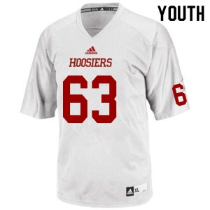 Youth Indiana Hoosiers Andy Buttrell #63 White Official Jerseys 843418-476