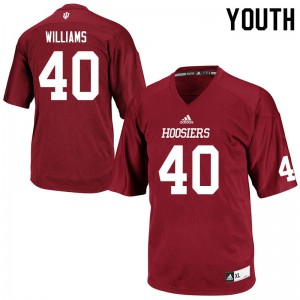 Youth Indiana Hoosiers Cameron Williams #40 Football Crimson Jersey 551289-928