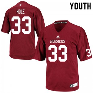 Youth Indiana Hoosiers Connor Hole #33 College Crimson Jerseys 966353-665