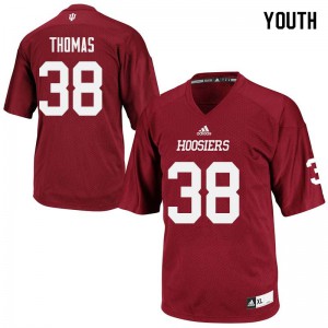 Youth Indiana Hoosiers Connor Thomas #38 Crimson Football Jerseys 896402-695