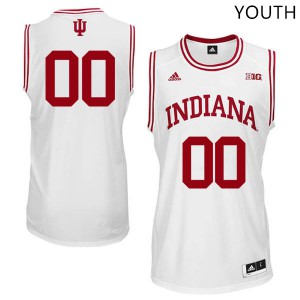 Youth Indiana Hoosiers Custom #00 White University Jerseys 217227-139