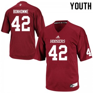 Youth Indiana Hoosiers D.K. Bonhomme #42 Crimson Stitched Jerseys 763397-389