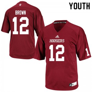 Youth Indiana Hoosiers Da'Shaun Brown #12 Official Crimson Jerseys 680280-586