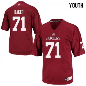 Youth Indiana Hoosiers Delroy Baker #71 Crimson Player Jersey 899857-647